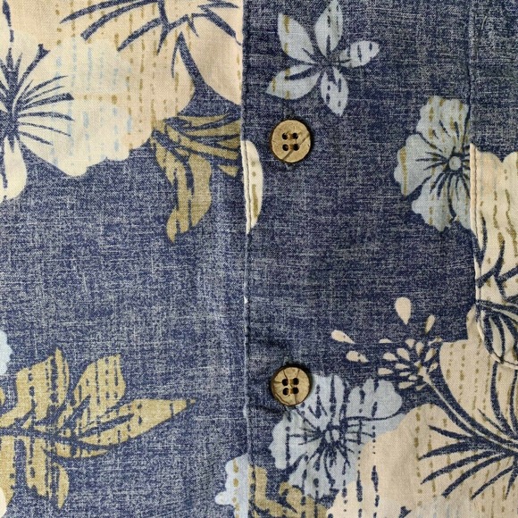 Vintage OP Ocean Pacific Mens XL Blue Hawaiian Floral Shirt Camp Surf Aloha - Picture 10 of 12